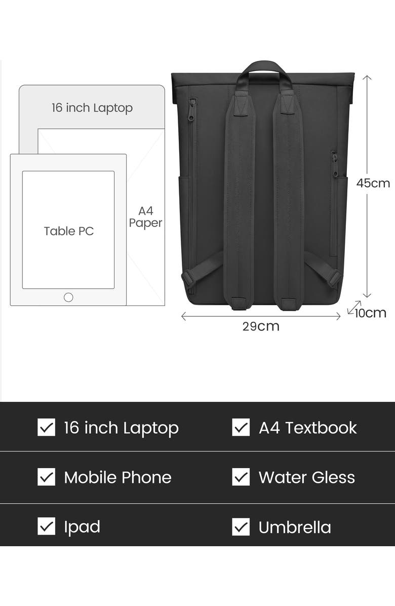 MaH Line Rolltop Backpack, Alternate, color, Black