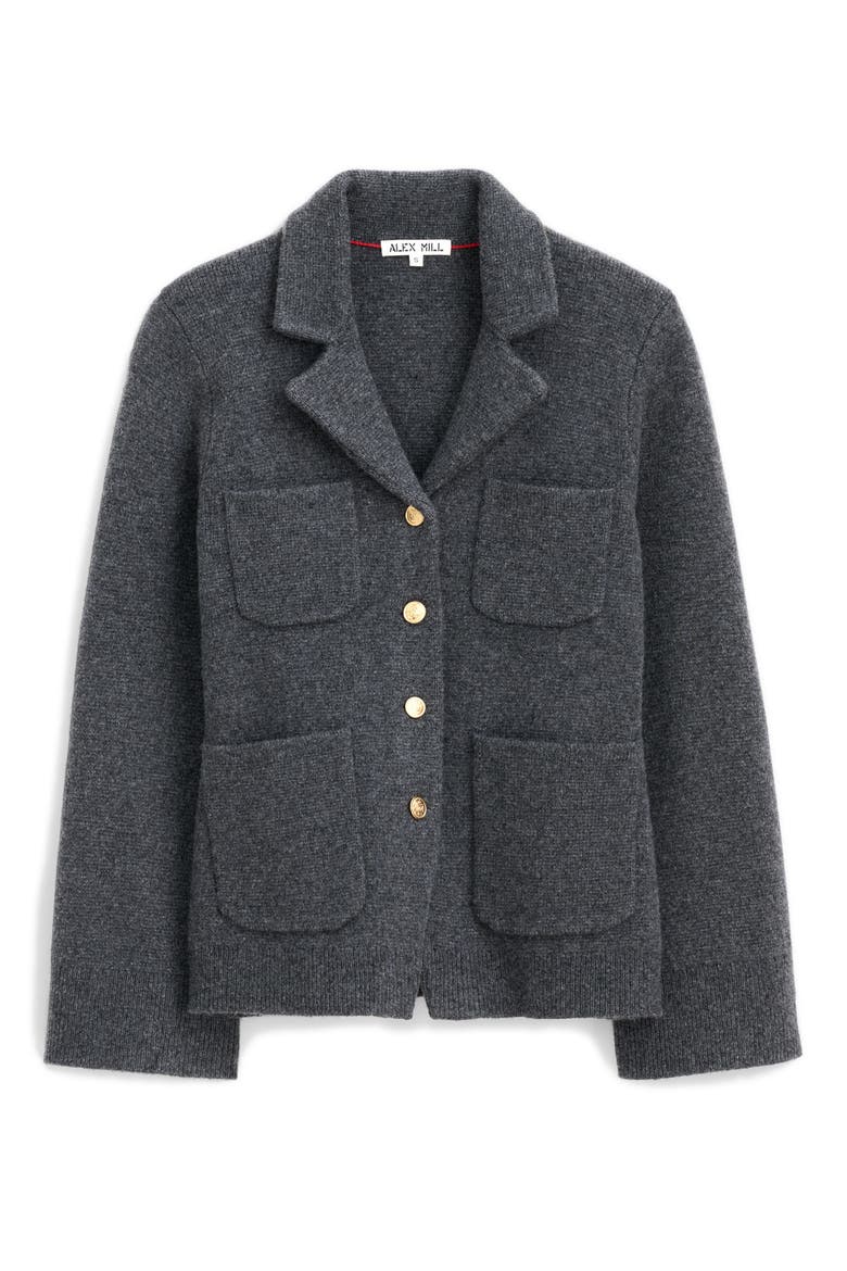 London Merino Wool Blend Sweater Jacket, Alternate, color, STORM GREY