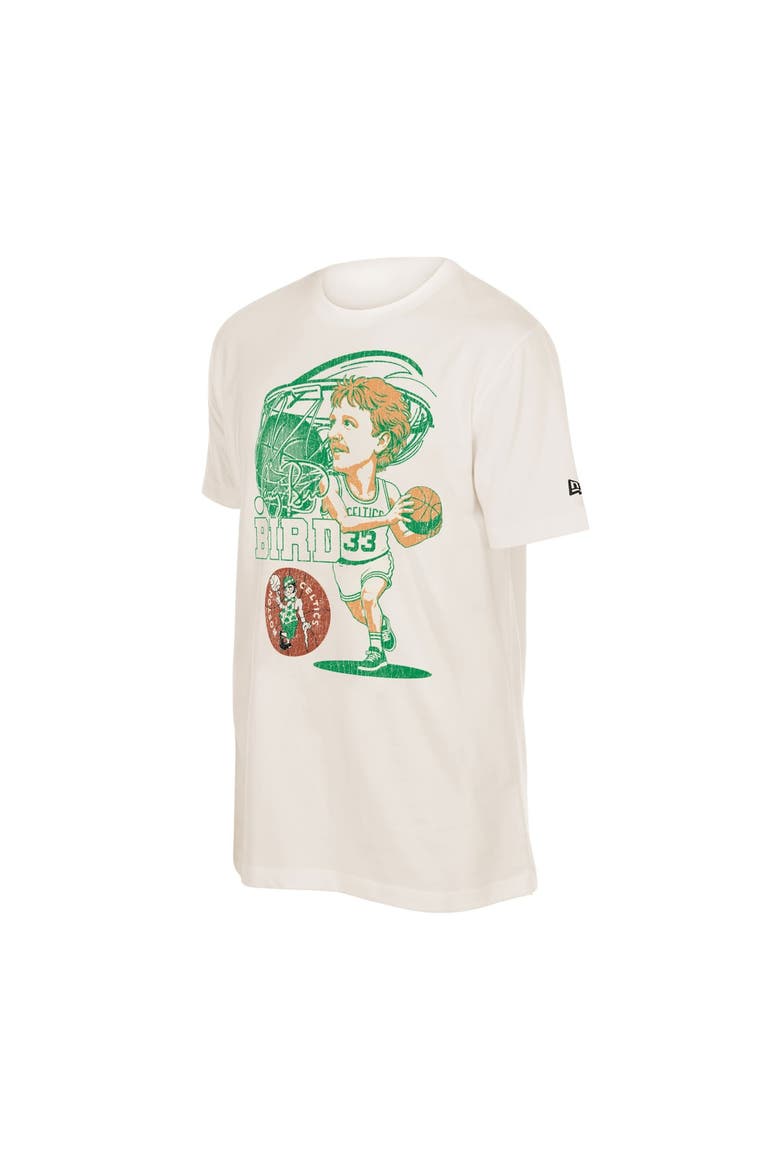Men's New Era Larry Bird Cream Boston Celtics Player Graphic T-Shirt, Alternate, color, Cream