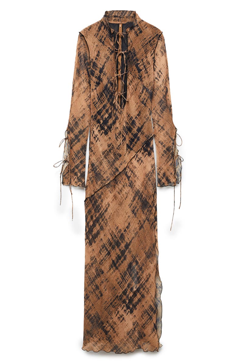 MANGO Print Long Sleeve Maxi Dress, Alternate, color, 