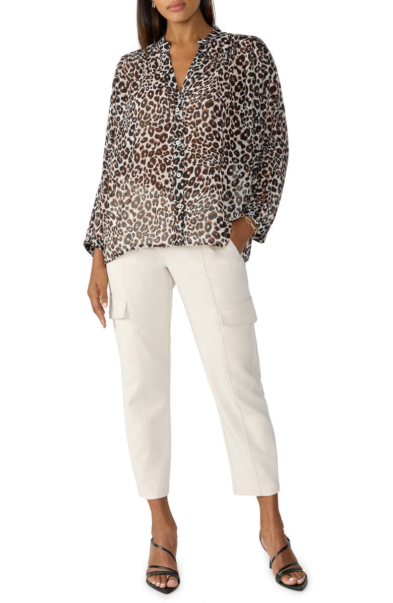 Sanctuary Flow With Me Animal Print Button-Up Shirt, Alternate, color,