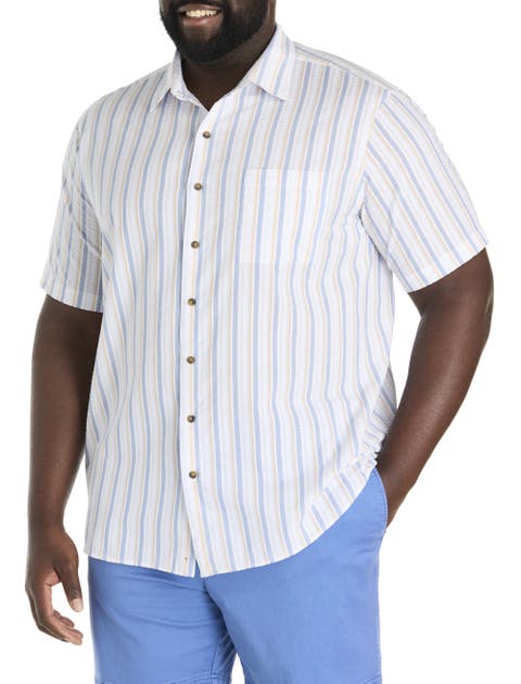 Big & Tall  Seersucker Double Stripe Sport Shirt