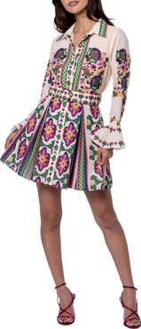 CIEBON Maris Mixed Print Long Sleeve Shirtdress