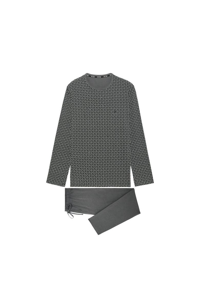 HOM Waldorf Long Pajama Set, Main, color, Grey Print