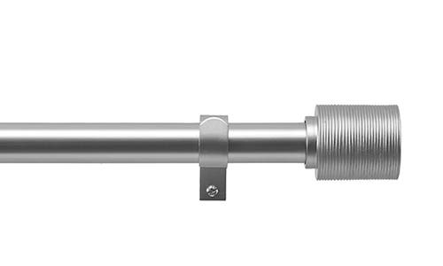 Dkny Fin 36" To 66" Adjustable Curtain Rod In Silver
