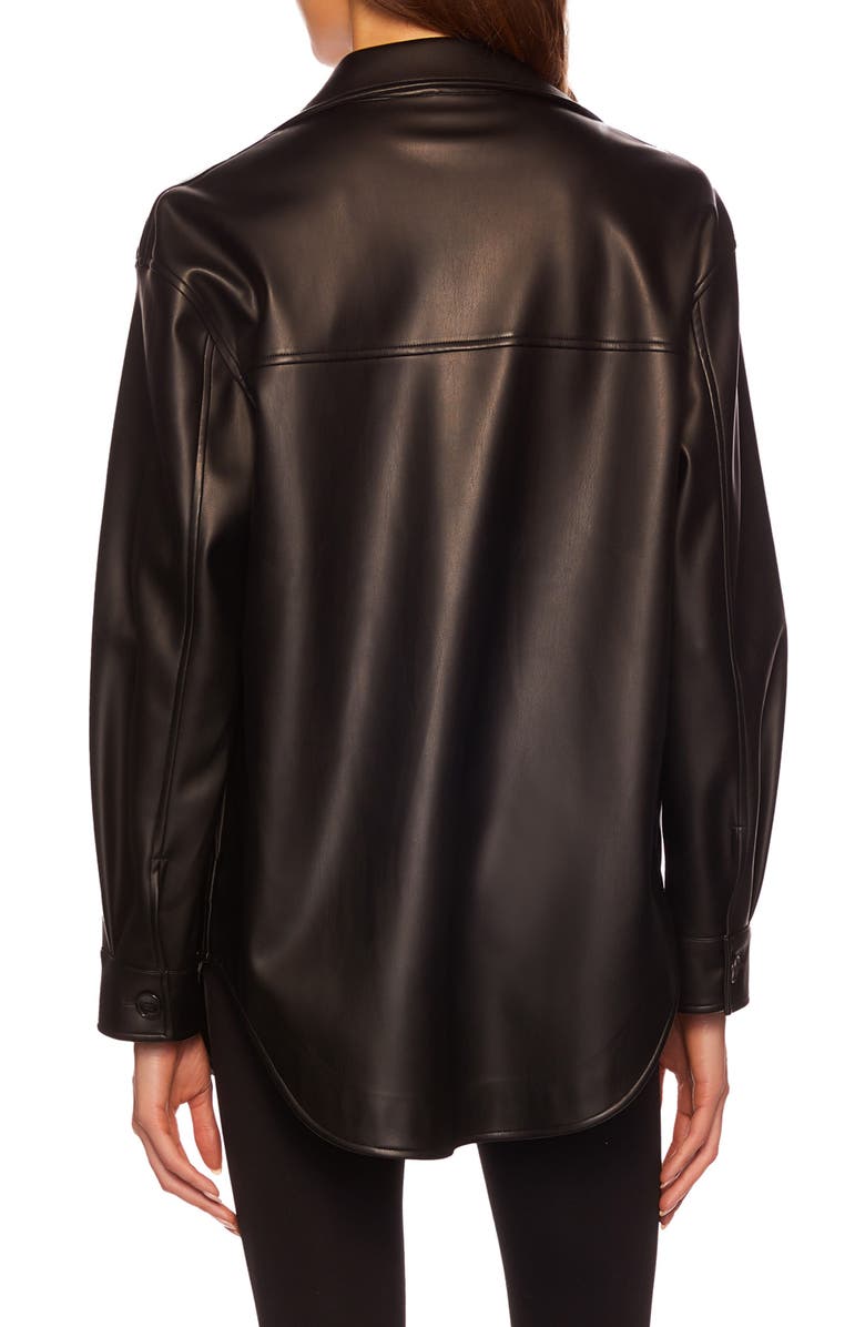 Susana Monaco Faux Leather Shacket, Alternate, color,
