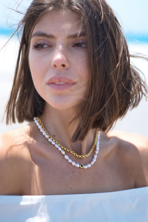 Classicharms Ella Freshwater Pearl Necklace Set In Gold