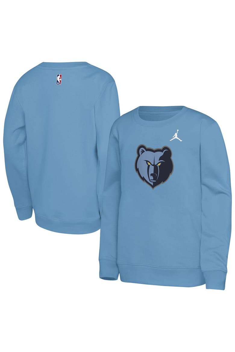 Youth Jordan Brand Light Blue Memphis Grizzlies Courtside Statement Edition Sweatshirt, Main, color, Light Blue
