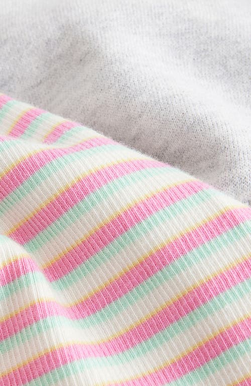Next Kids' Rainbow Appliqué Sweatshirt & Rib Flare Leggings Set In Grey