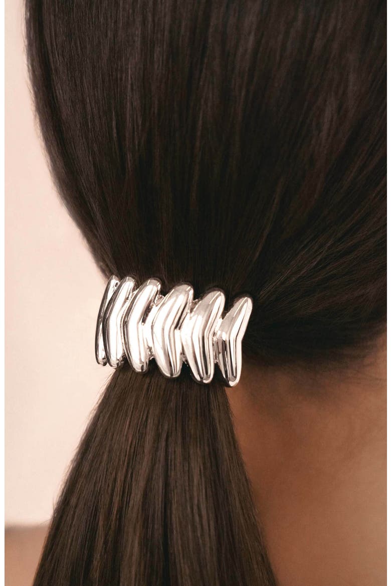 Moderna Ponytail Holder, Alternate, color, SILVER