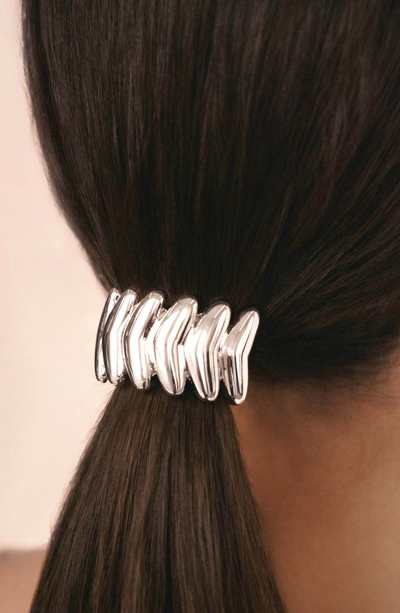 Ettika Moderna Ponytail Holder, Alternate, color, Silver