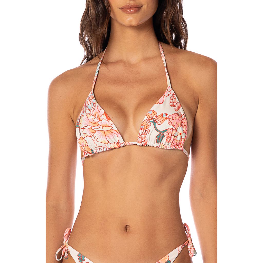 Maaji Japanese Summer Balmy Reversible Bikini Top In Orange