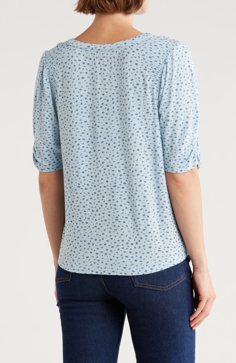 Democracy Ruched Elbow Length Sleeve Top, Alternate, color, Dream Blue