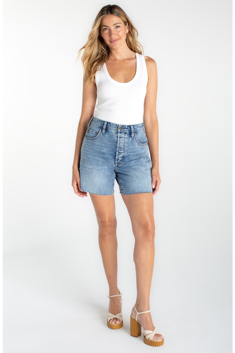 High Waist Cutoff Denim Shorts, Alternate, color, MANHATTAN