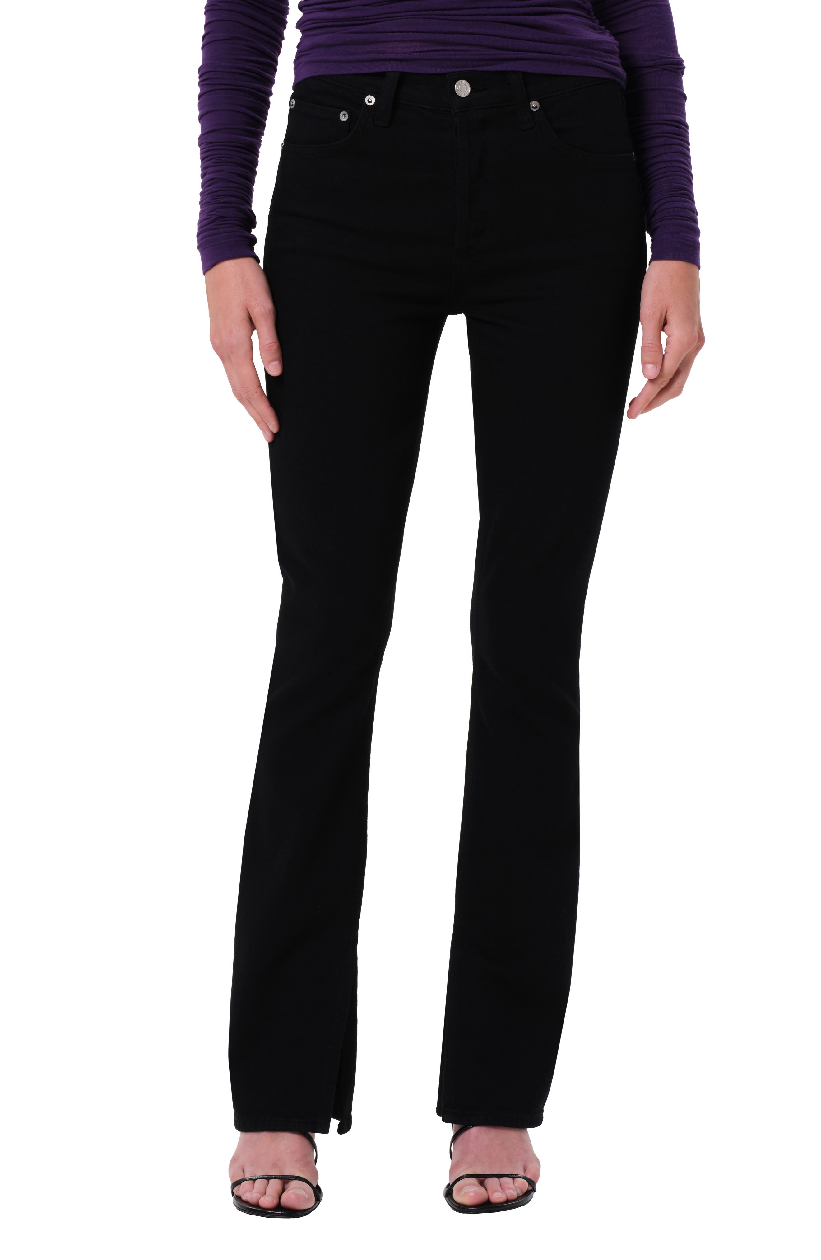 Ingram High Waist Split Hem Skinny Jeans