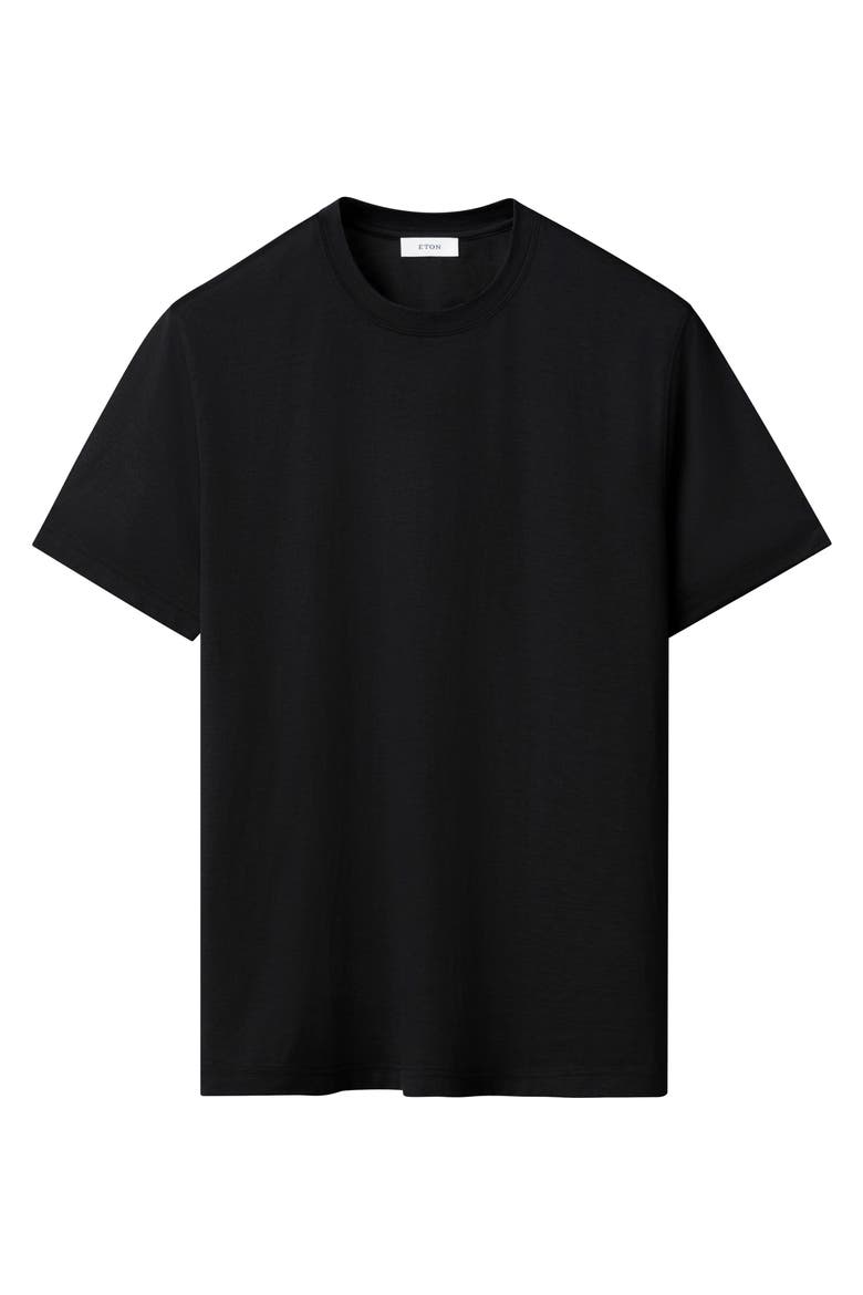 Silk & Cotton T-Shirt, Alternate, color, BLACK