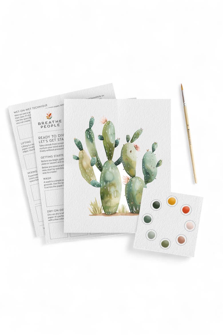 Desert Bloom All-In-One Watercolor Kit, Main, color, Desert Cactus