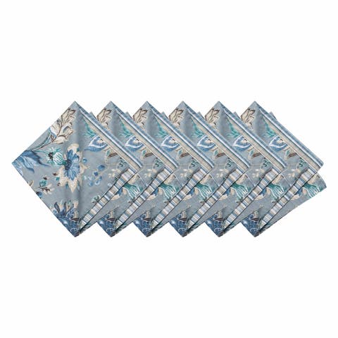 Morrison Floral Cotton Reversible Napkin Set of 6 - Machine Washable