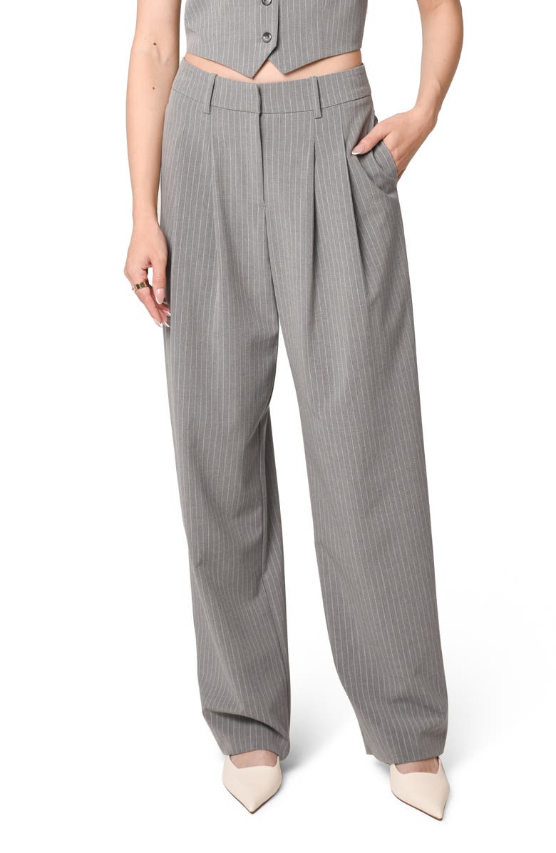 WAYF Icon Pinstripe Straight Leg Trousers, Main, color,