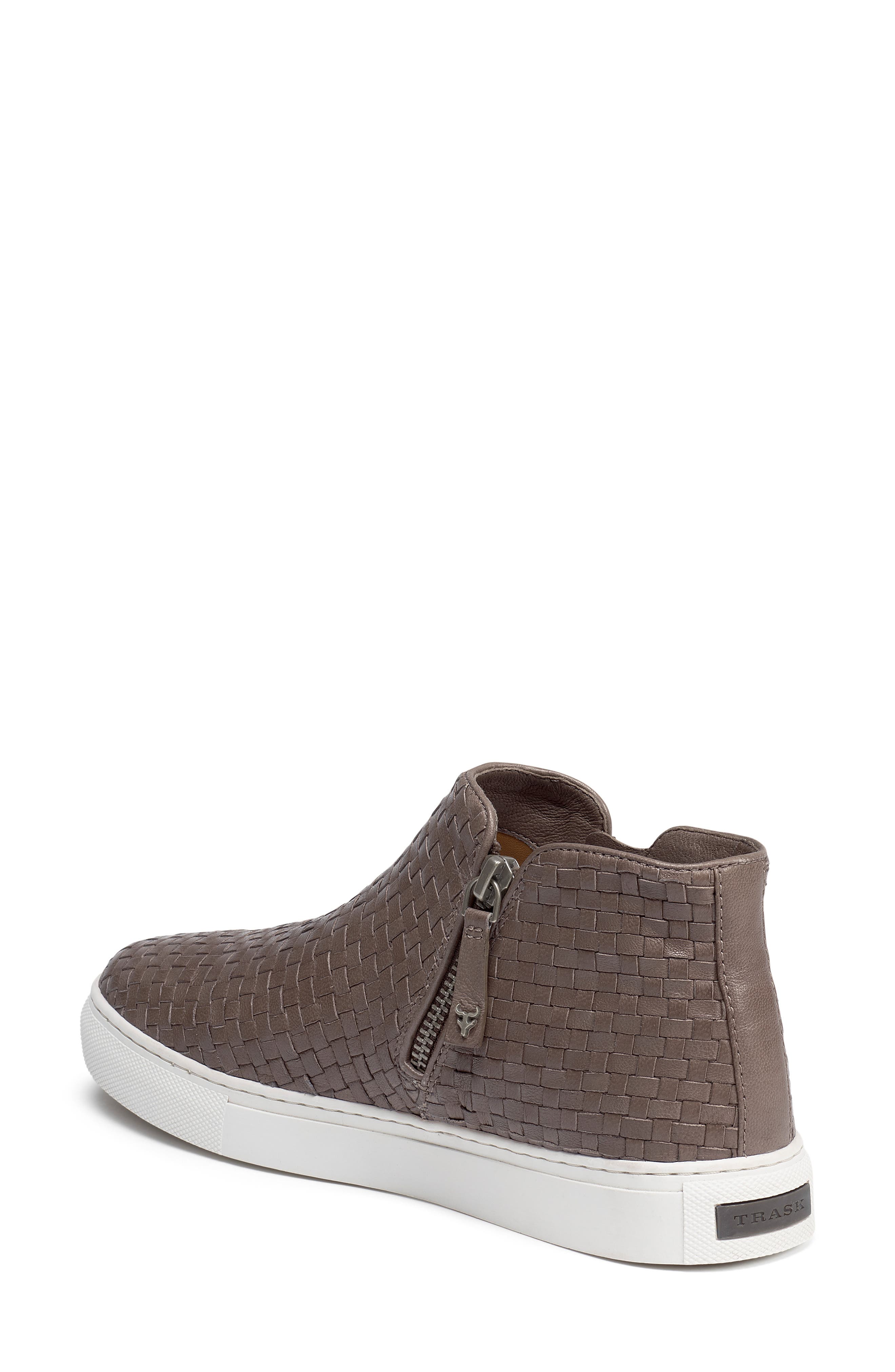 Lora Woven Sneaker Bootie, Alternate, color, GREY LEATHER