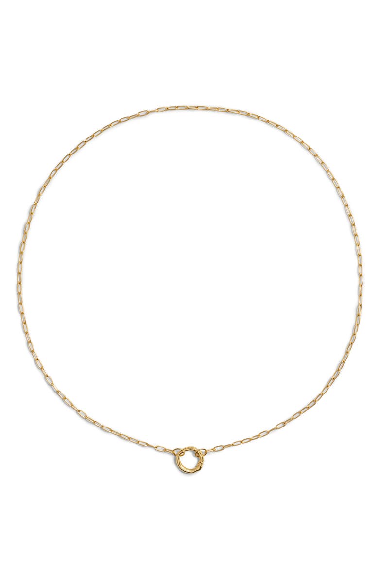 Monica Vinader Oval Link Chain Charm Necklace, Main, color, 18K Gold Vermeil