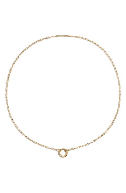 Oval Link Chain Charm Necklace