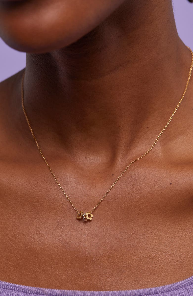 Estella Bartlett Multi Flower Beaded Necklace, Alternate, color, Gold