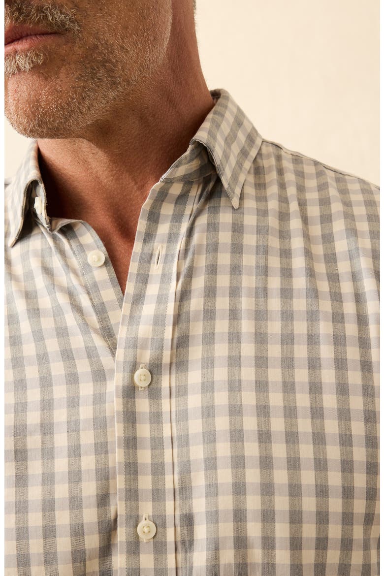 The Movement Stretch Cotton Blend Twill Button-Up Shirt, Alternate, color, WIND GREY GINGHAM