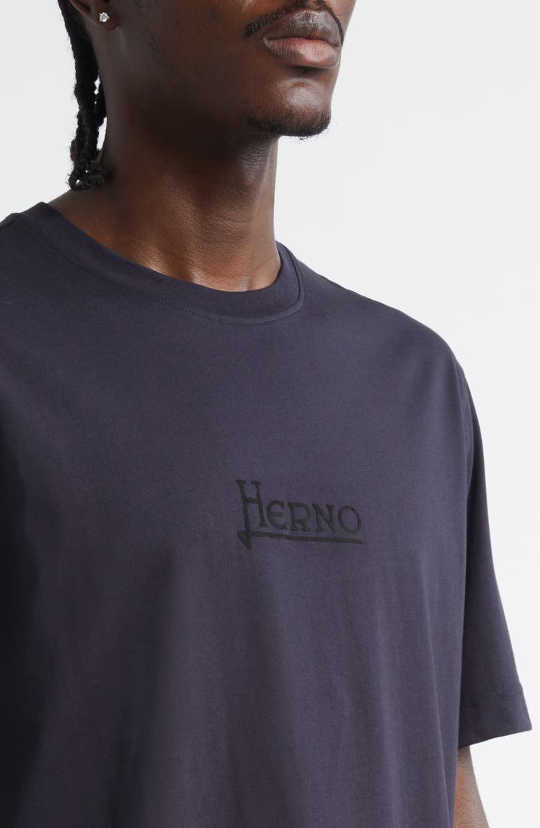 Herno Logo Cotton Jersey T-Shirt, Alternate, color, Blue Navy
