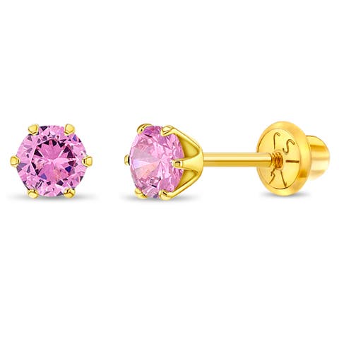 14k Classic Prong Solitaire Earrings