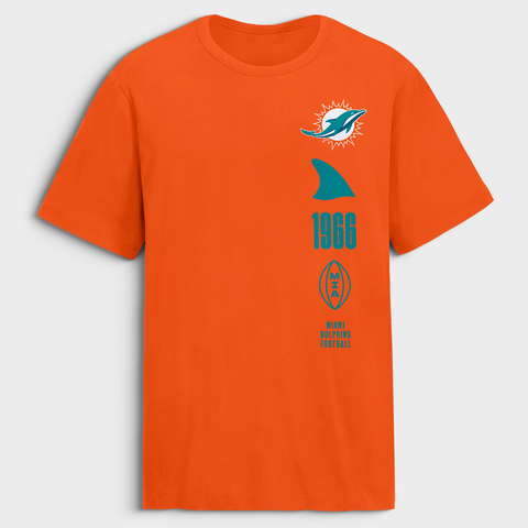 Men's Fanatics Orange Miami Dolphins Breaking Tackles Legacy Cotton T-Shirt