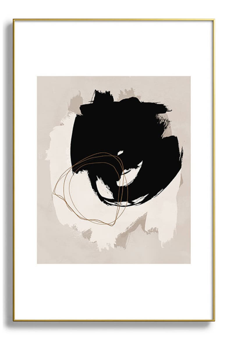 Abstract Brush Framed Art Print, Main, color, GOLDEN TONES