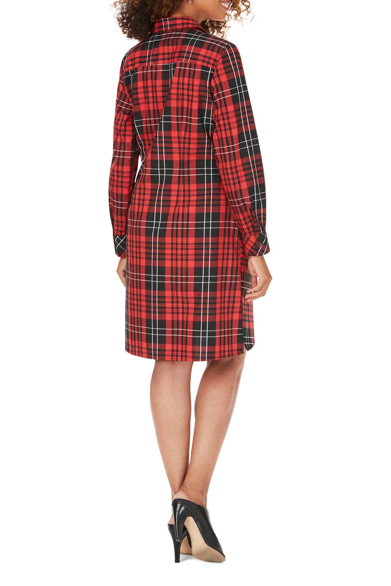 Parisian Matheson Tartan Long Sleeve Shirtdress, Alternate, color, BLACK MULTI
