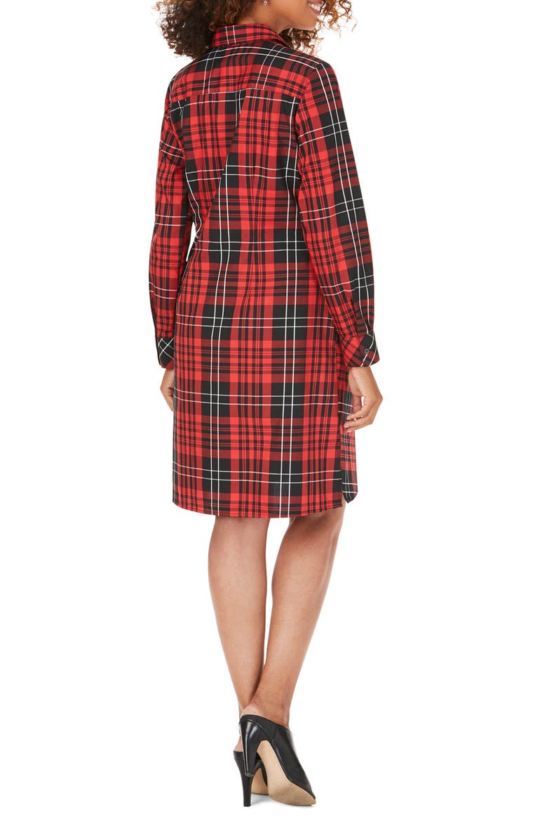 Foxcroft Parisian Matheson Tartan Long Sleeve Shirtdress, Alternate, color, 