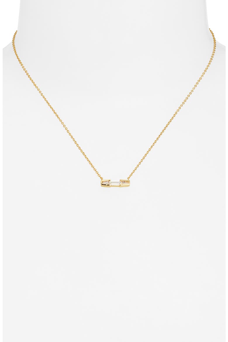 Cubic Zirconia Pendant Necklace, Alternate, color, CLEAR- GOLD