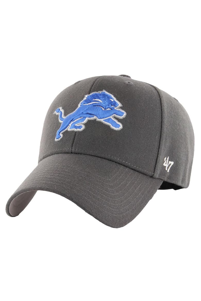 Men's '47  Charcoal Detroit Lions MVP Adjustable Hat, Main, color, Charcoal