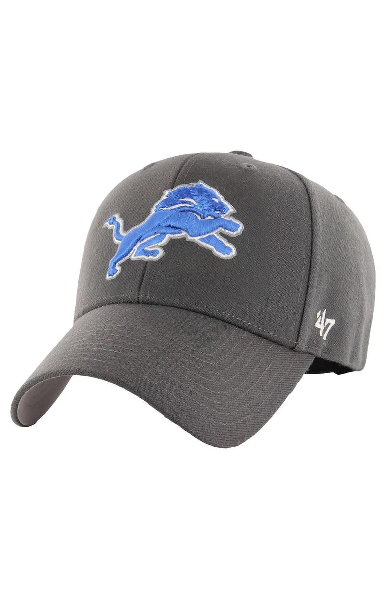'47 Men's '47  Charcoal Detroit Lions MVP Adjustable Hat, Main, color, 