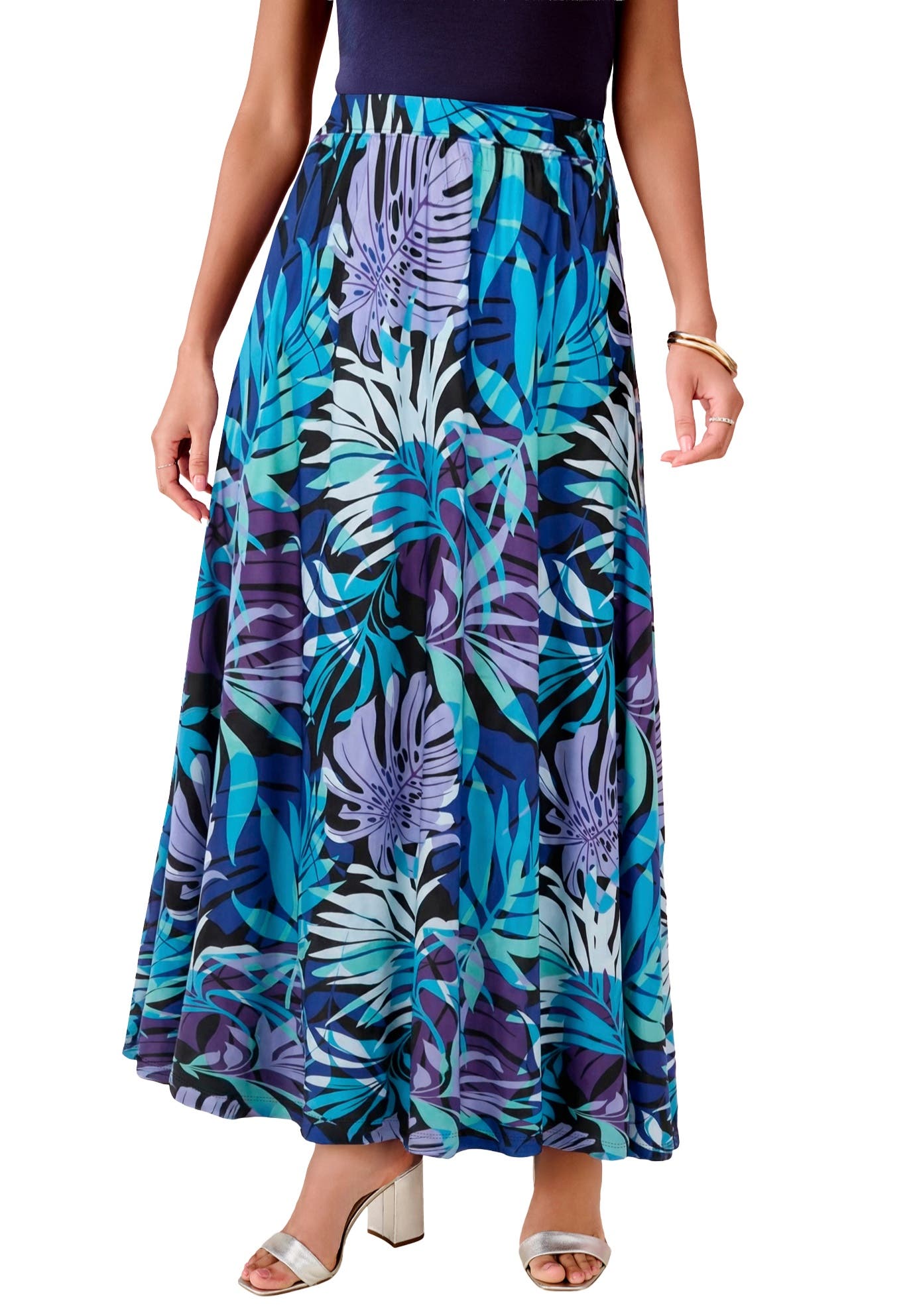 BLACK MULTI TROPICAL LEAVES