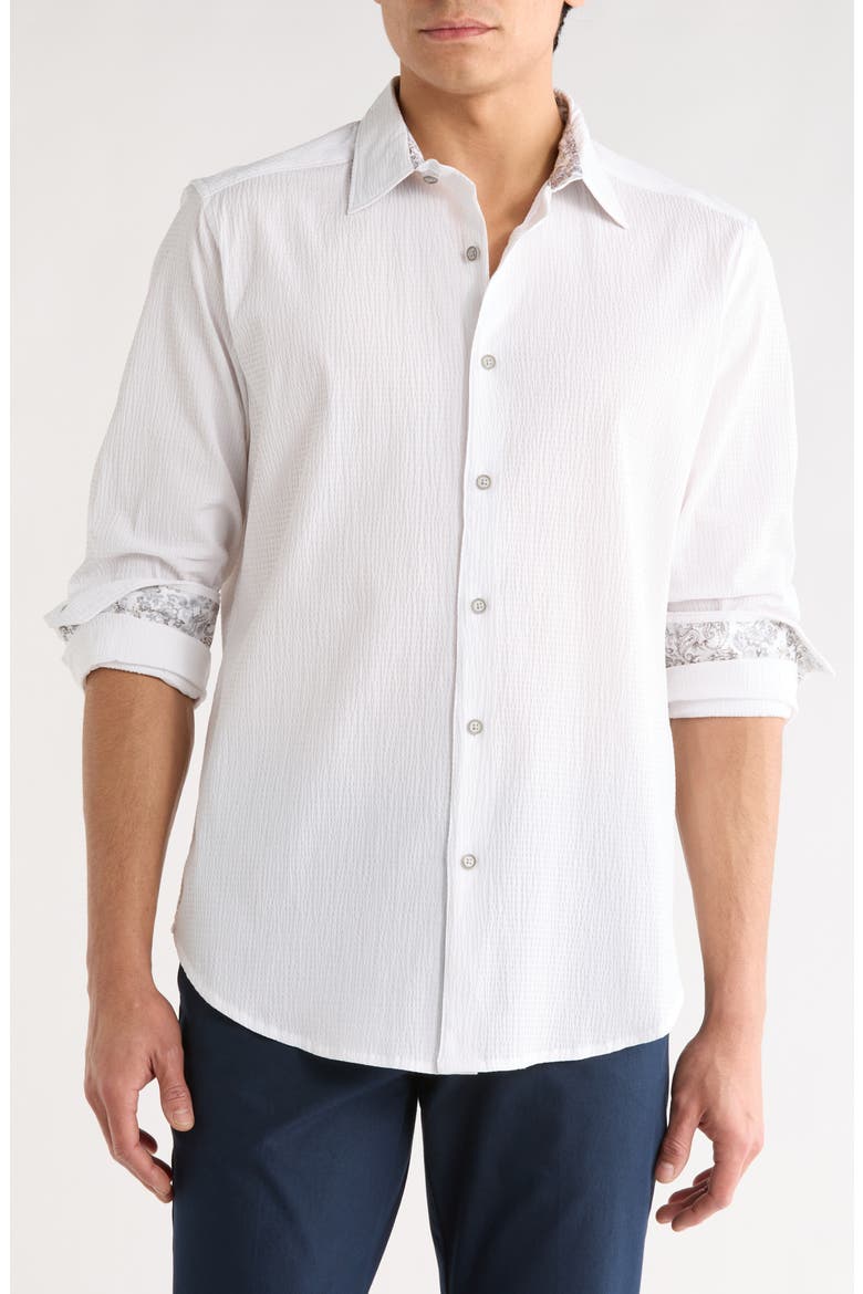 Thresher Woven Button-Up Shirt, Main, color, WHITE