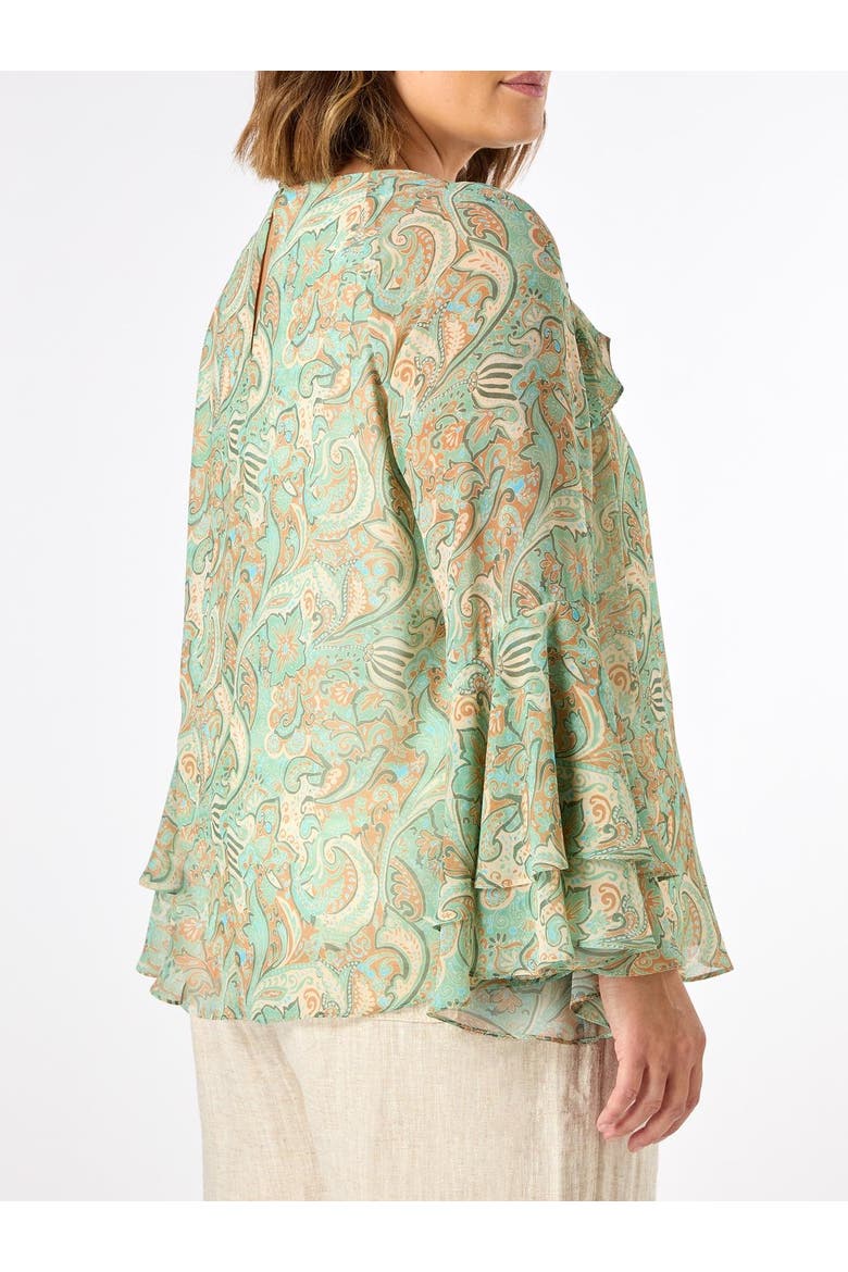 Print Frill Blouse, Alternate, color, Green