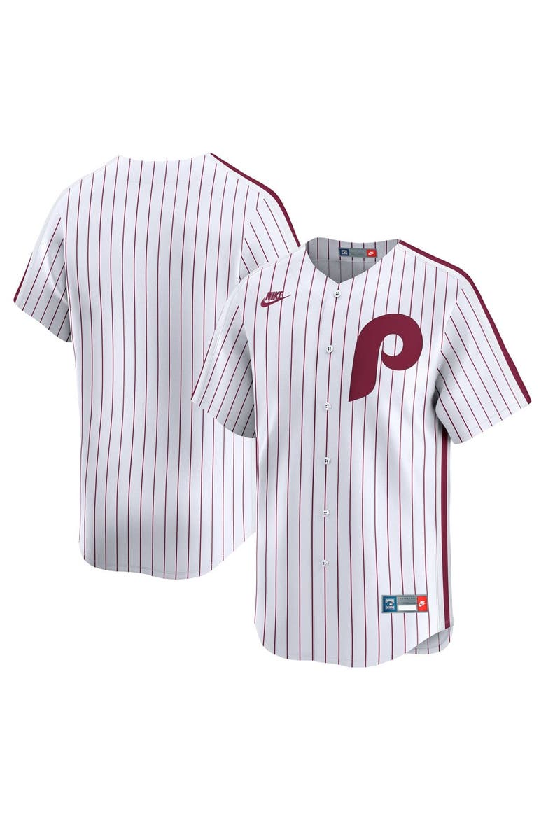 Men's Nike White Philadelphia Phillies Throwback Cooperstown Collection Limited Jersey, Main, color, White
