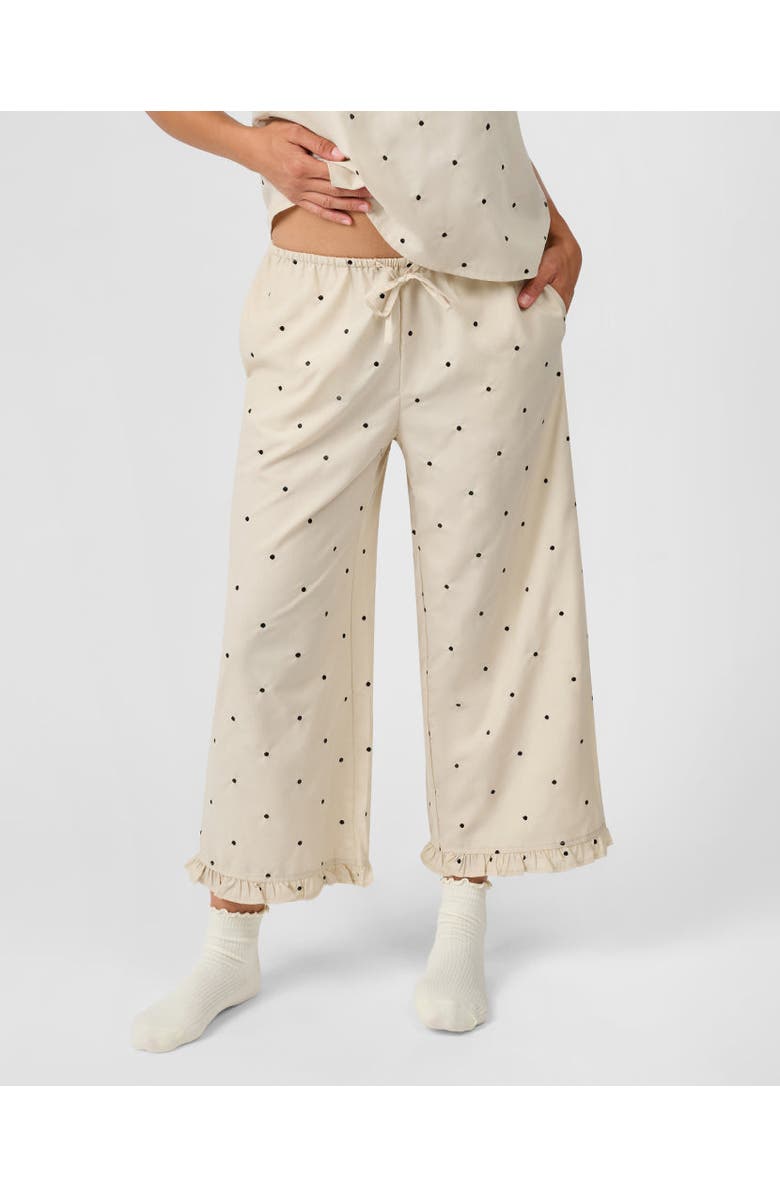 WeWoreWhat Ruffle Pull-On Pants, Main, color, Oat/Black