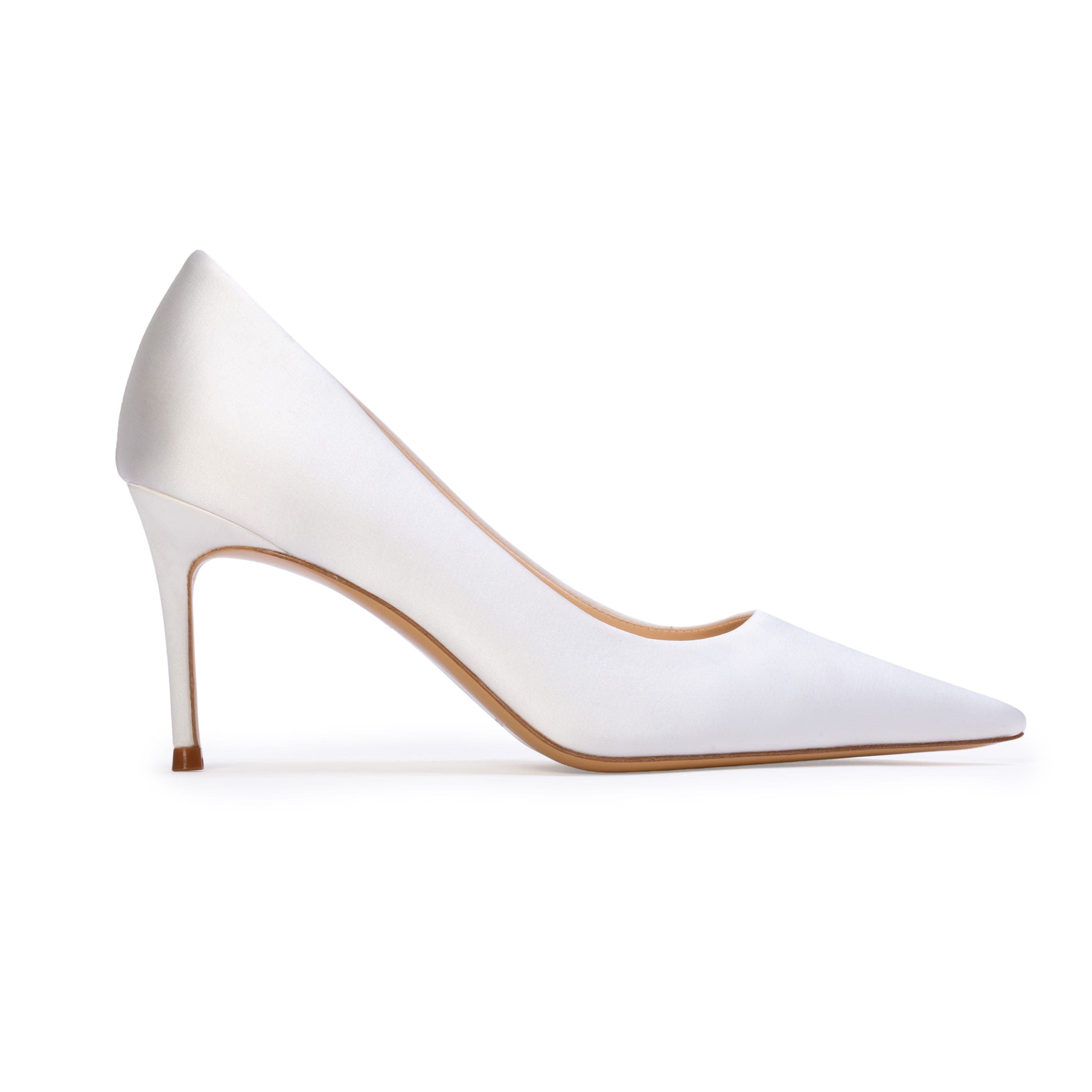 Mia 80 Satin Pump, Main, color, White Satin