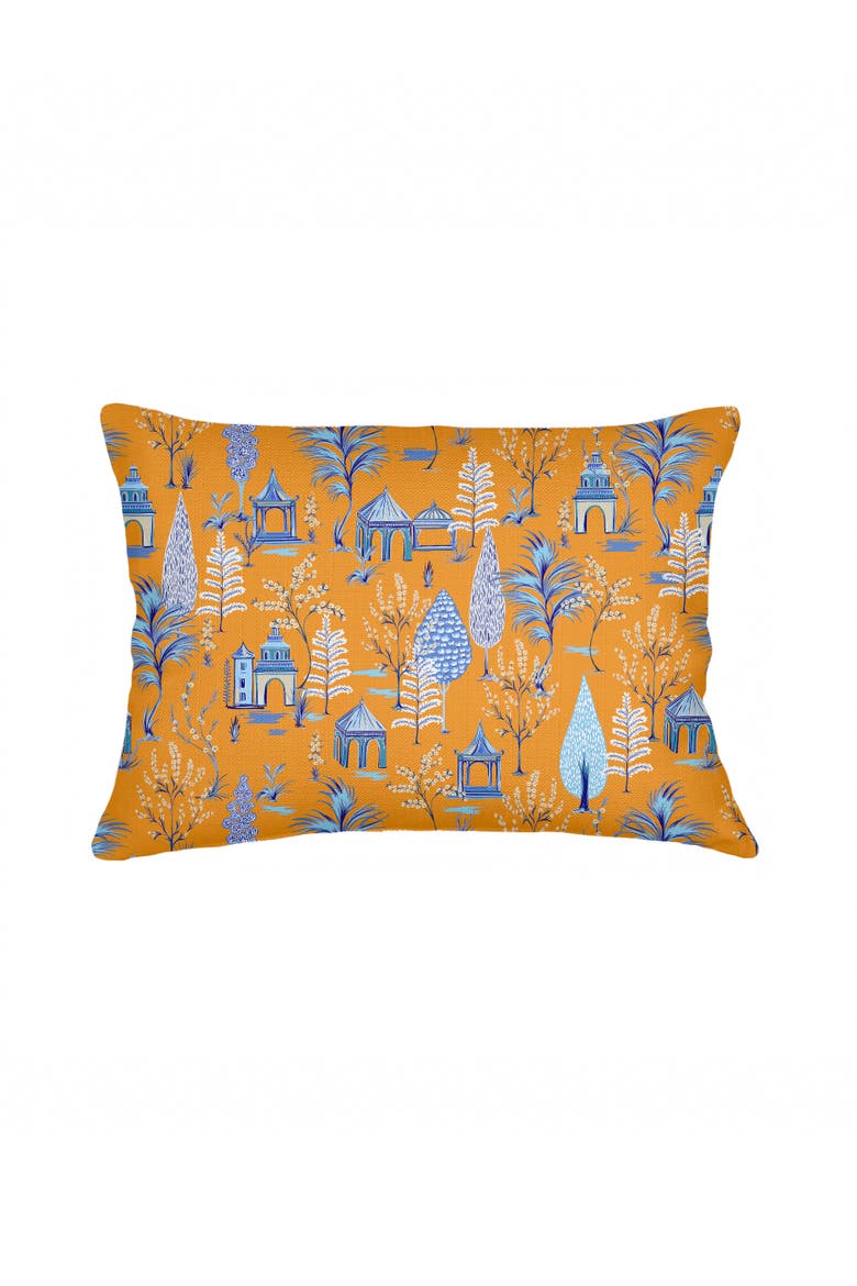 Pagoda Charm Linen Pillow Cover Only, Main, color, True Orange