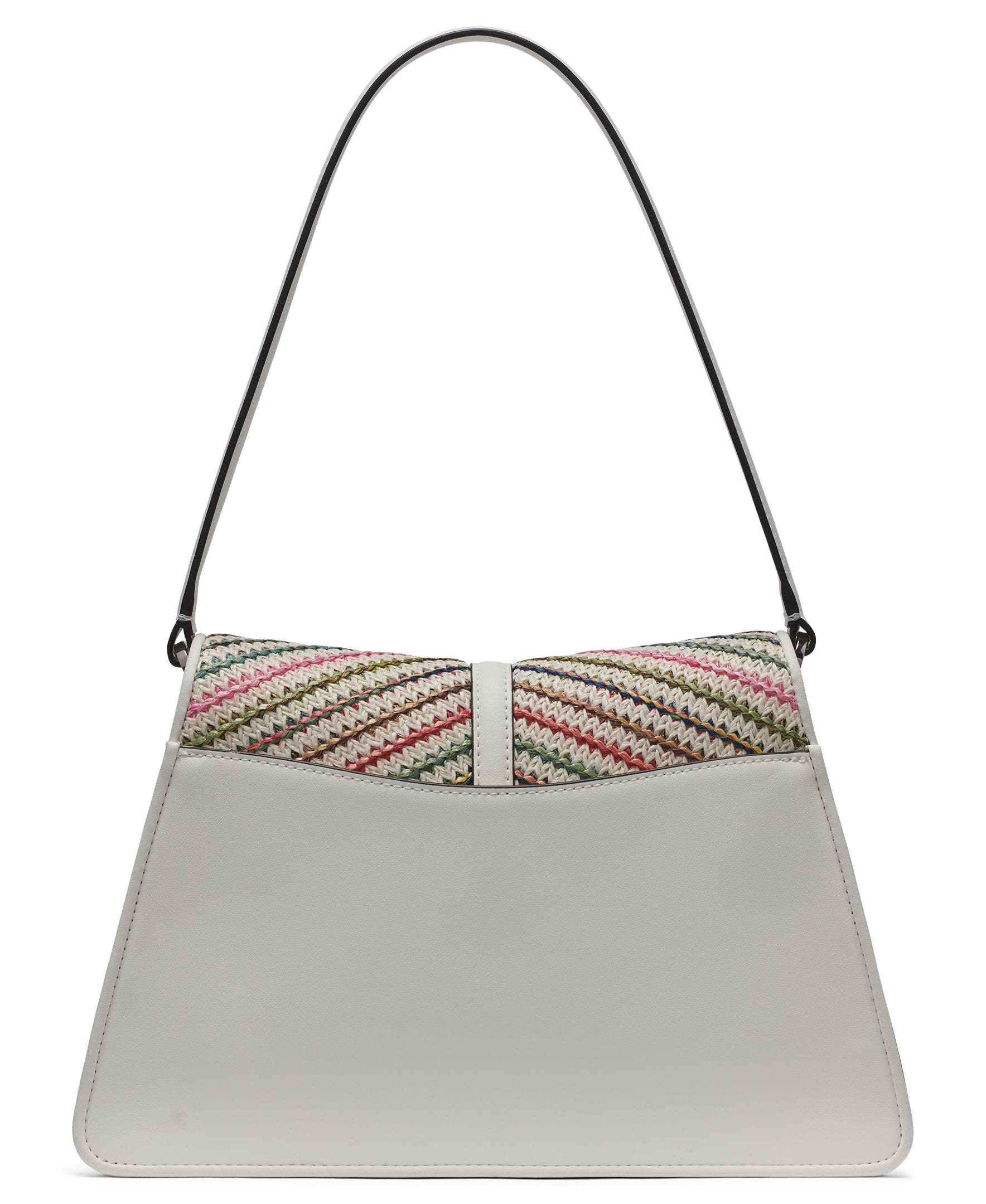 KARL LAGERFELD PARIS Mercerie Chevron Raffia Shoulder, Alternate, color, Multi Combo