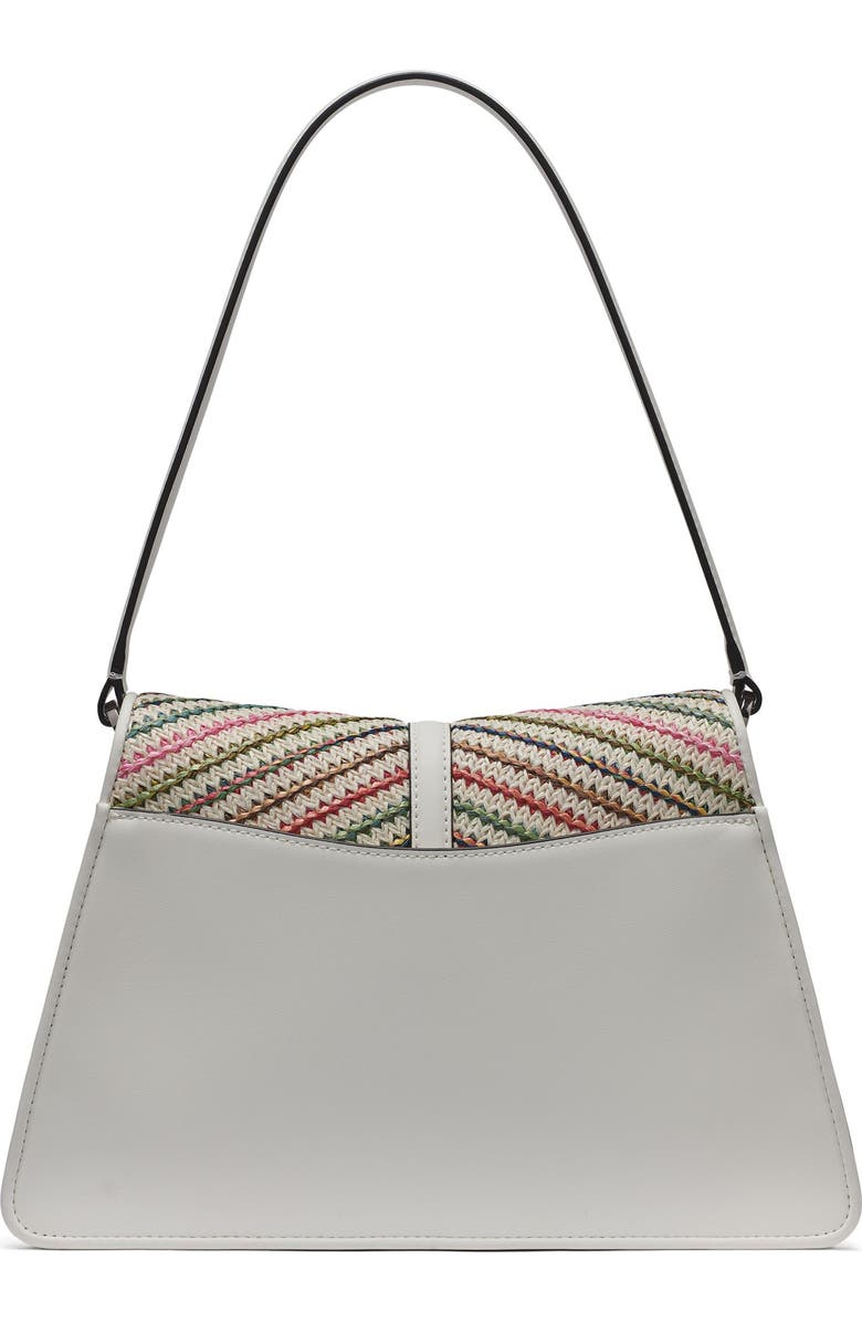 KARL LAGERFELD PARIS Mercerie Chevron Raffia Shoulder, Alternate, color, Multi Combo