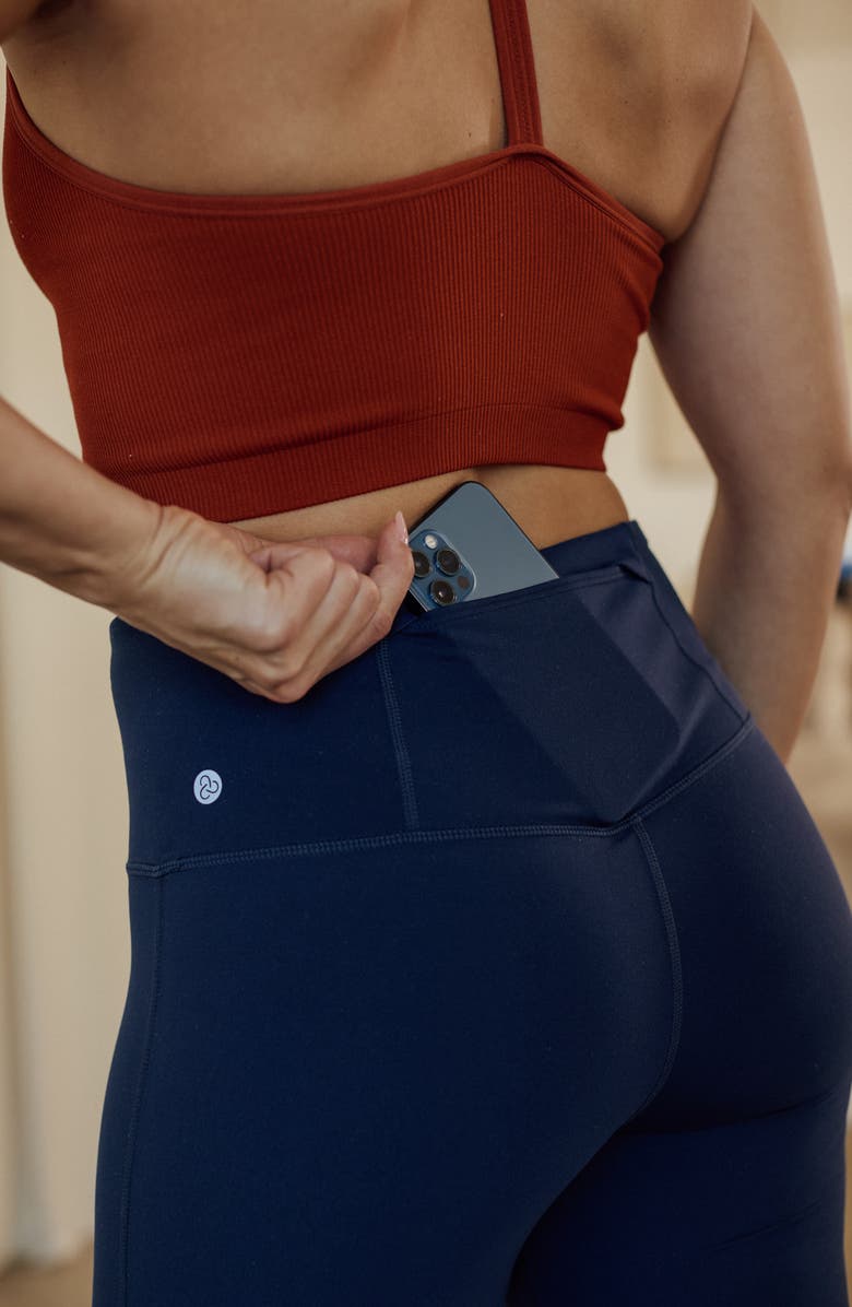 Zella Studio Luxe High Waist Flare Ankle Pants, Alternate, color, Green Timber