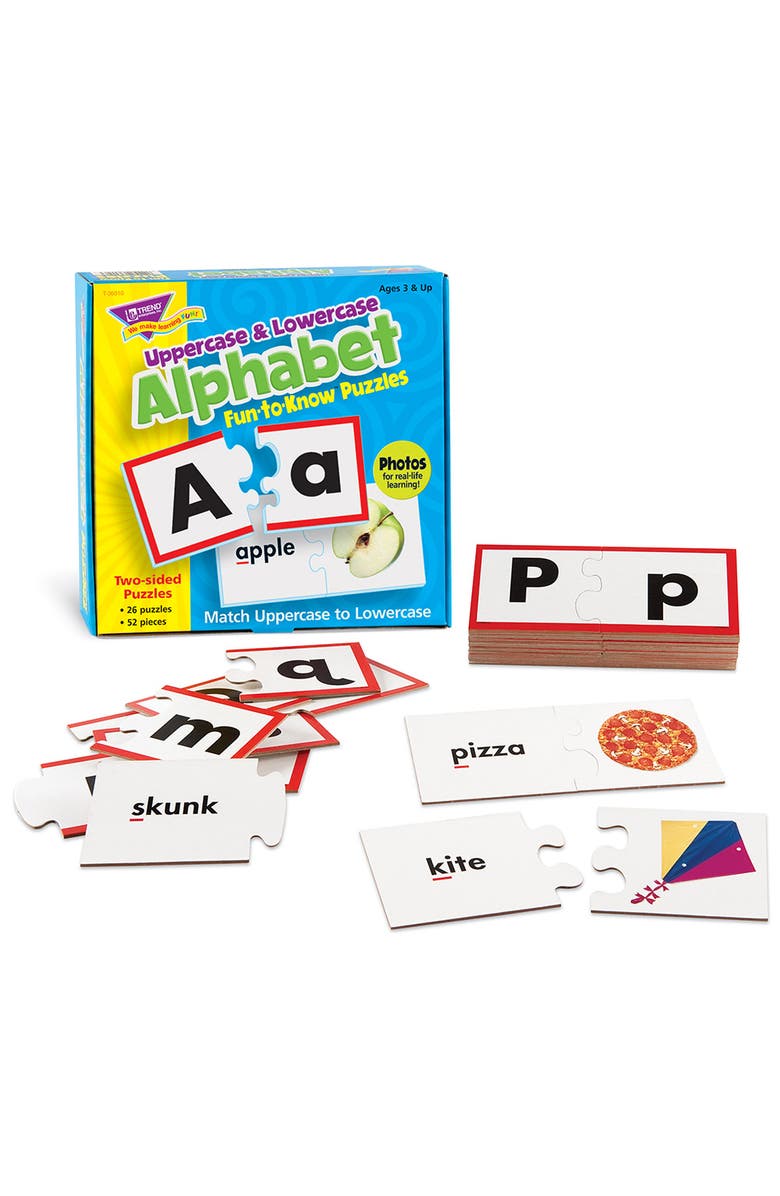 TREND Enterprises Funtoknow Puzzles Uppercase & Lowercase Alphabet, Set Of 26, Alternate, color, 