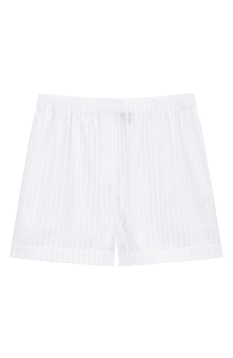 Theory Stripe Cotton Boxers Shorts, Alternate, color, White