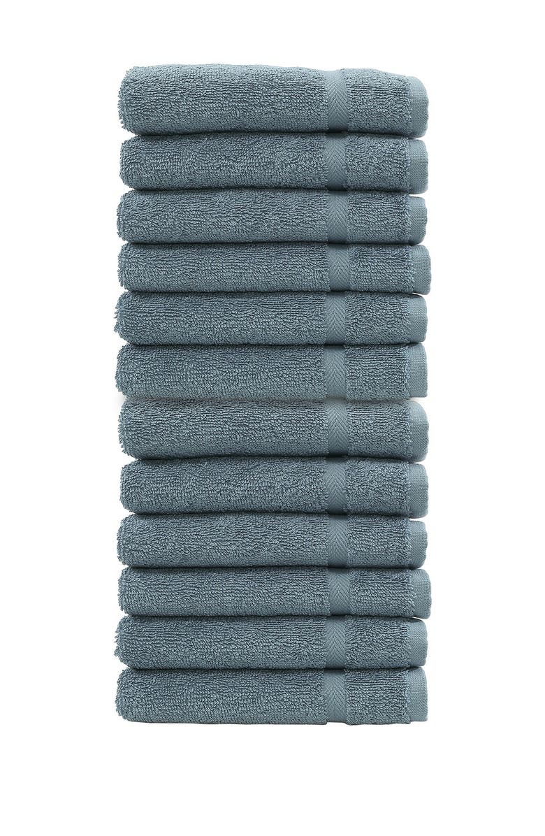 Linum Home Textiles Denzi Washcloths - Set of 12 - Denzi Blue, Main, color, Denzi Blue